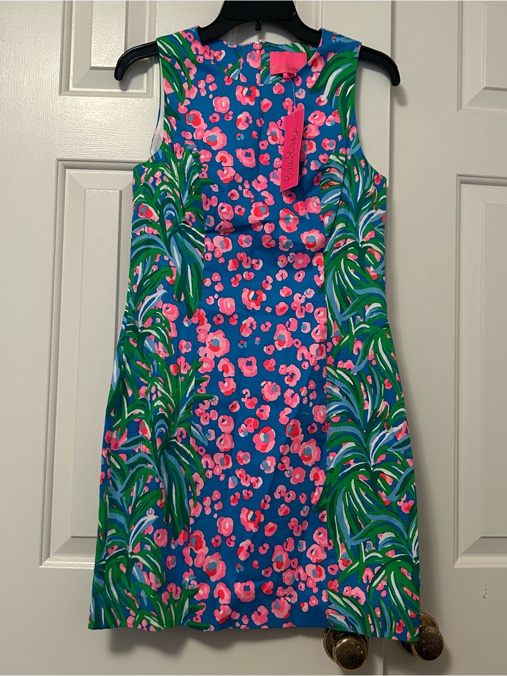 Lilly Pulitzer Mila Stretch Shift Dress Turquoise Shore I Spy Print Size 2 NWT